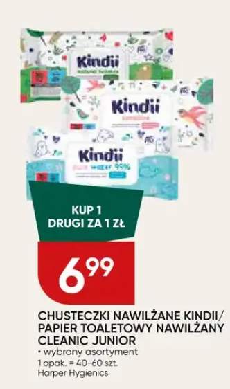 CHUSTECZKI NAWILŻANE KINDII/PAPIER TOALETOWY NAWILŻANY CLEANIC JUNIOR