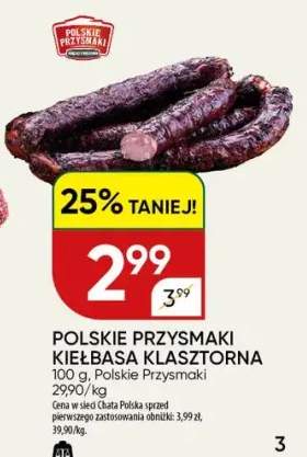 Polskie przysmaki kiełbasa klasztorna