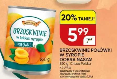 Brzoskwinie połówki w syropie