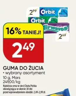 Guma do żucia wybrany asortyment