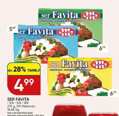 Ser Favita sałatkowo-kanapkowy-tortowy 18% SM Mlekovita
