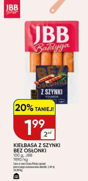 Kiełbasa z szynki bez osłonki JBB Bałdyga