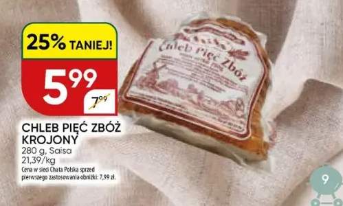 Chleb pięć zbóż krojony Saisa
