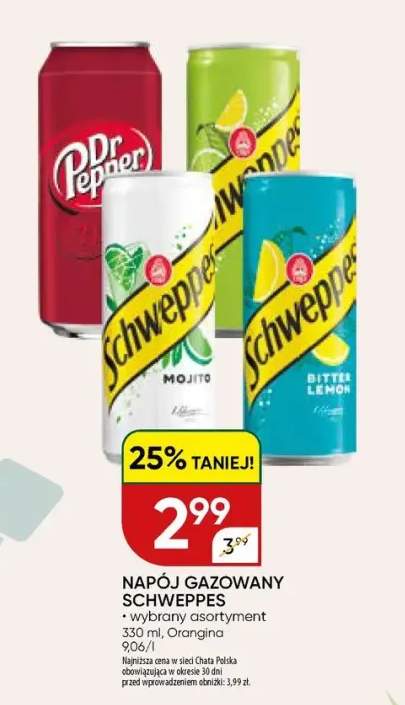 Napój gazowany Schweppes Dr Pepper Orangina