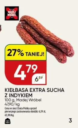 Kiełbasa extra sucha z indykiem Madej Wróbel