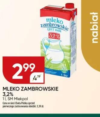 Mleko zambrowskie 3,2% SM Mlekpol