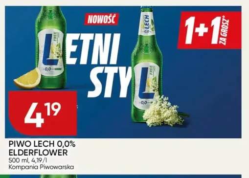 Piwo bezalkoholowe Lech 0,0% Elderflower