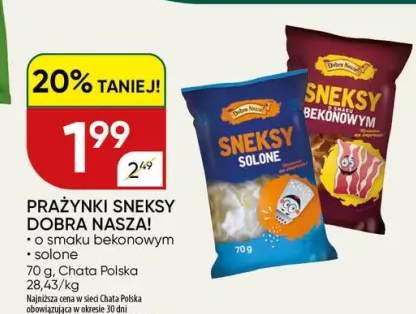 Prażynki Sneksy Dobra Nasza! o smaku bekonowym