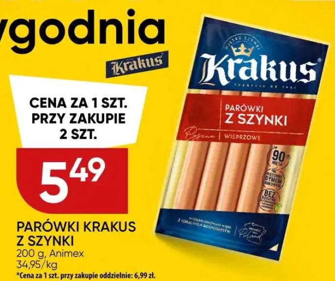 Parówki z szynki Krakus