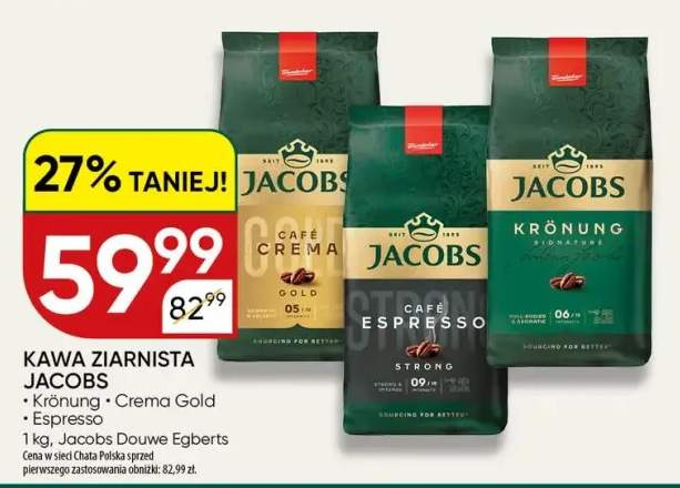 Kawa ziarnista Jacobs Crema Gold +2 warianty