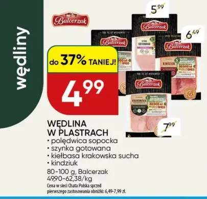 Wędlina w plastrach polędwica sopocka Balcerzak +3 warianty