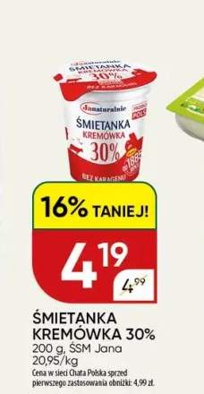 Śmietanka kremówka 30% ŚSM Jana