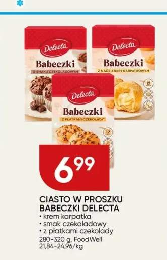 Ciasto w proszku Babeczki krem karpatka Delecta +2 warianty