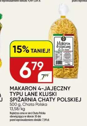 Makaron 4-jajeczny typu lane kluski Spiżarnia Chaty Polskiej