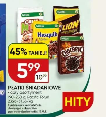 Płatki śniadaniowe Nestlé Cini Minis +3 warianty