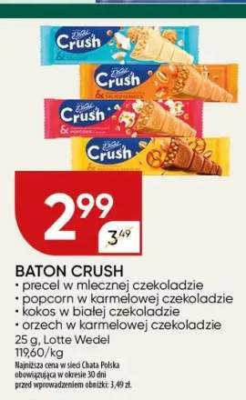Baton Crush precel w mlecznej czekoladzie +3 warianty