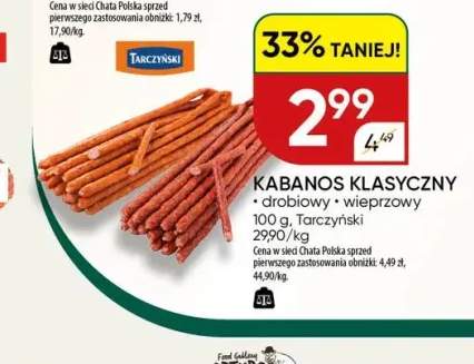 Kabanos Klasyczny wieprzowy Tarczyński +1 wariant
