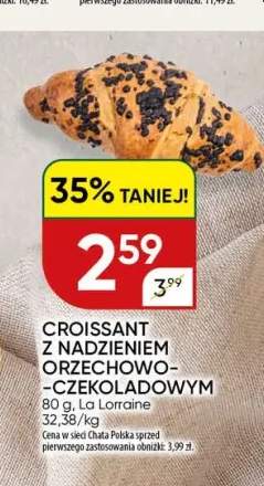Croissant z nadzieniem orzechowo-czekoladowym La Lorraine