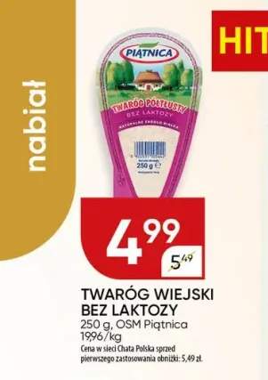 Twaróg Wiejski bez laktozy OSM Piątnica