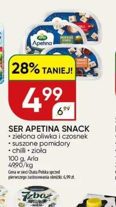 Ser Apetina Snack zielona oliwka i czosnek Arla +2 warianty