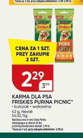Karma dla psa Friskies Purina Picnic z kurczakiem +1 wariant