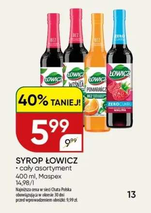 Syrop Łowicz truskawka +2 warianty