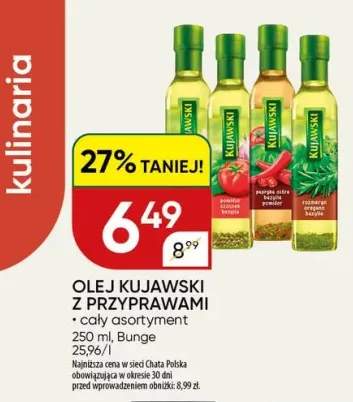 Olej rzepakowy Kujawski z przyprawami czosnek i bazylia +3 warianty