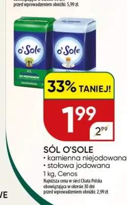 Sól kamienna niejodowana O'Sole +1 wariant