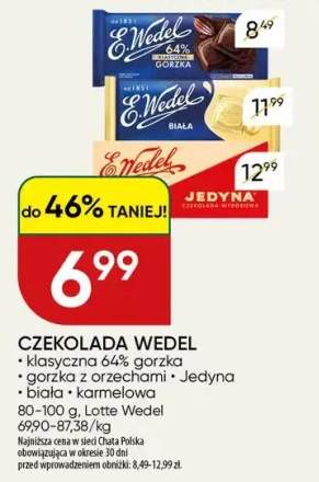 Czekolada E.Wedel klasyczna 64% gorzka +4 warianty