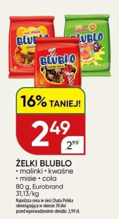 Żelki Blublo malinki +3 warianty