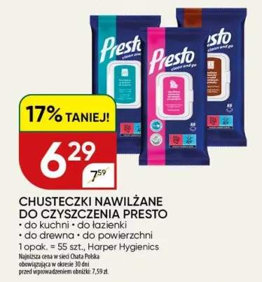 Chusteczki nawilżane do czyszczenia Presto do kuchni +3 warianty