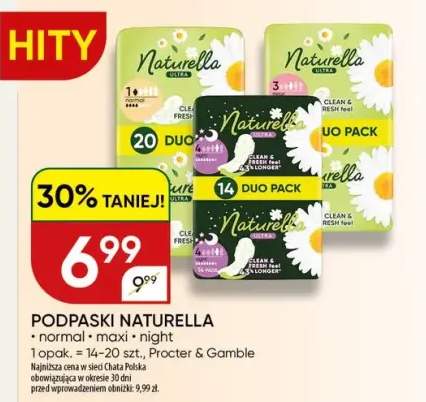 Podpaski Naturella Normal +2 warianty