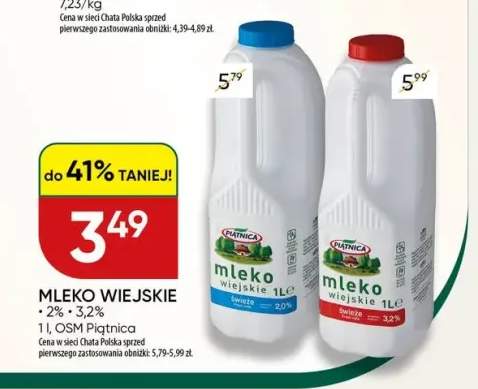 Mleko Wiejskie 3,2% Piątnica +1 wariant