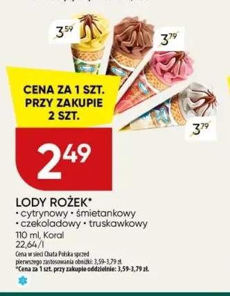 Lody rożek Koral cytrynowy +3 warianty