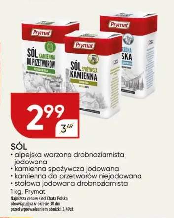 Sól alpejska warzona drobnoziarnista jodowana Prymat +3 warianty
