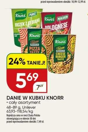 Danie w kubku Knorr Boczek z cebulką +3 warianty