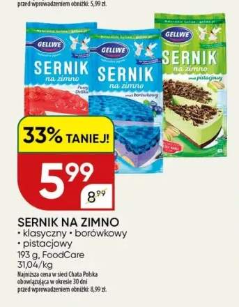 Sernik na zimno Gellwe borówkowy +2 warianty