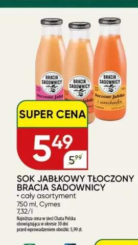 Sok jabłkowy tłoczony Bracia Sadownicy