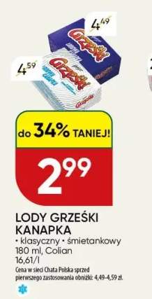 Lody Grześki kanapka klasyczny +1 wariant