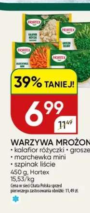 Warzywa mrożone kalafior różyczki Hortex +3 warianty