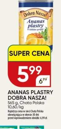 Ananas w puszce plastry Dobra Nasza!