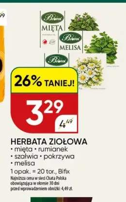 Herbata ziołowa rumianek Bifix +4 warianty