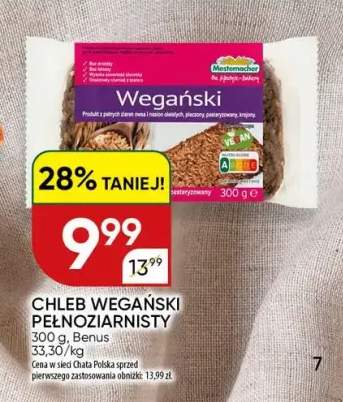 Chleb wegański pełnoziarnisty Benus