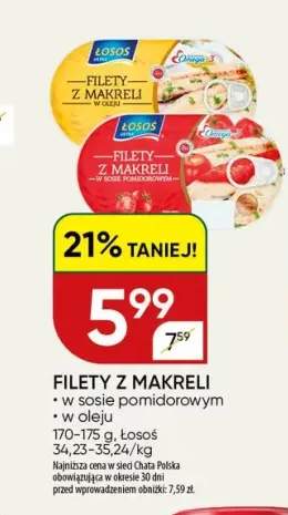 Filety z makreli w sosie pomidorowym Łosoś +1 wariant