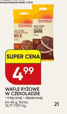 Wafle ryżowe w czekoladzie mlecznej Sonko +1 wariant