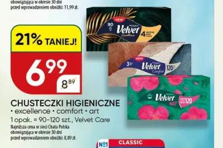 Chusteczki higieniczne Velvet Excellence +2 warianty