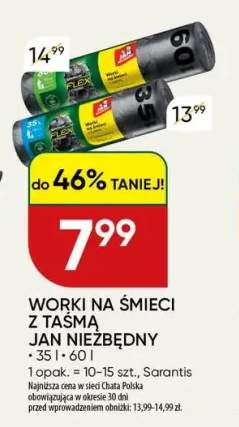 Worki na śmieci z taśmą Jan Niezbędny 35 l +1 wariant