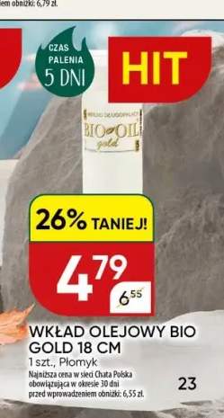 Wkład olejowy Bio Gold 18 cm Płomyk